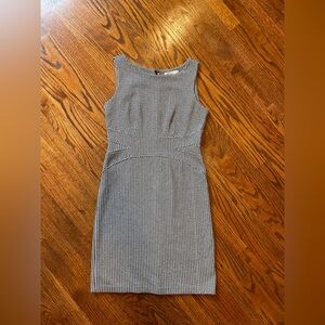 Liz Claiborne Black/Gray/White Checks Print Sheath Dress/Jumper - Size Small